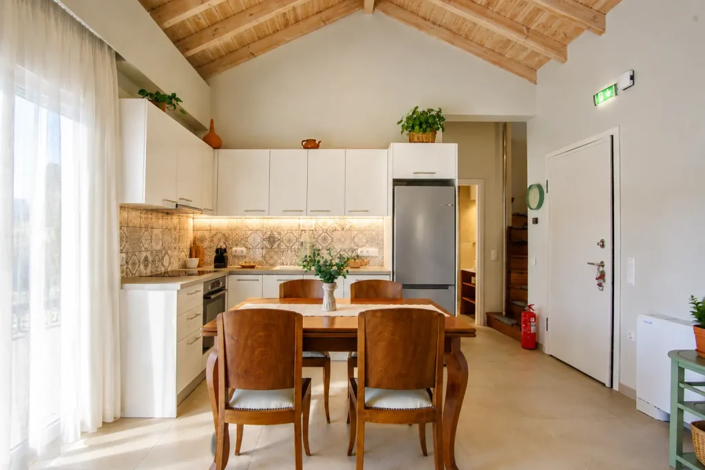 giardinia corfu holiday homes kitchen dining table 06